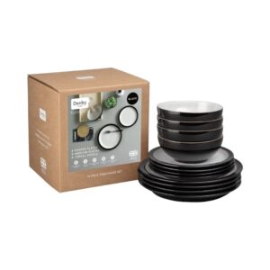 denby elements tableware set 12 piece black