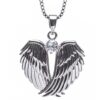 silver angel wings pendant