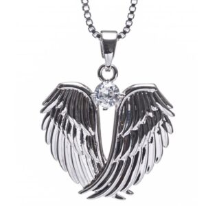 silver angel wings pendant