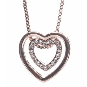 rosegold heart intertwined pendant