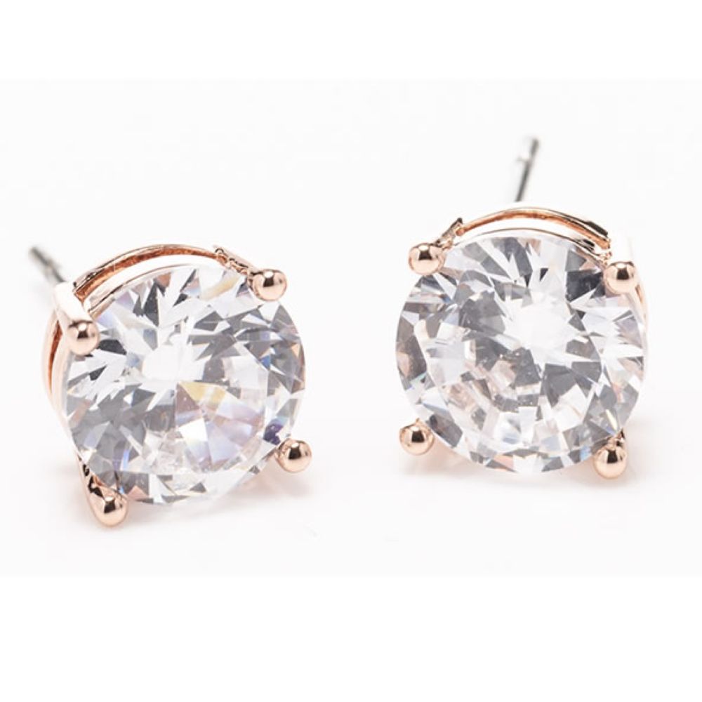 Rosegold Large Stone Earrings
