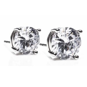 silver large stone earrings