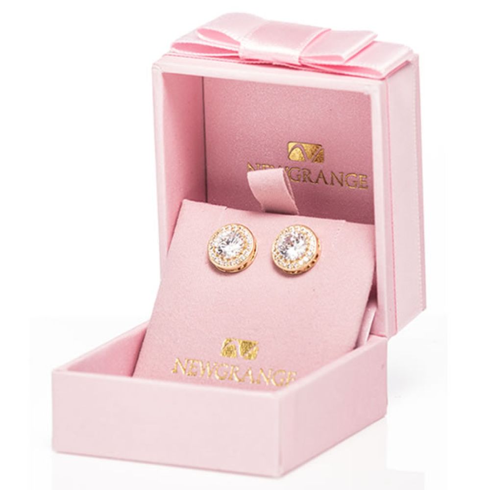 gold large white stone earrings