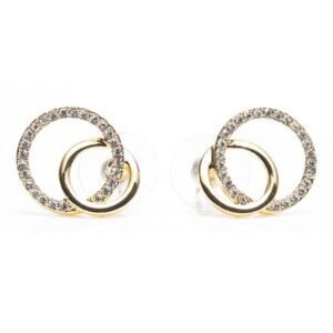Gold Diamante Loop Earrings