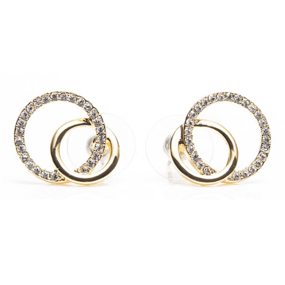 Gold Diamante Loop Earrings