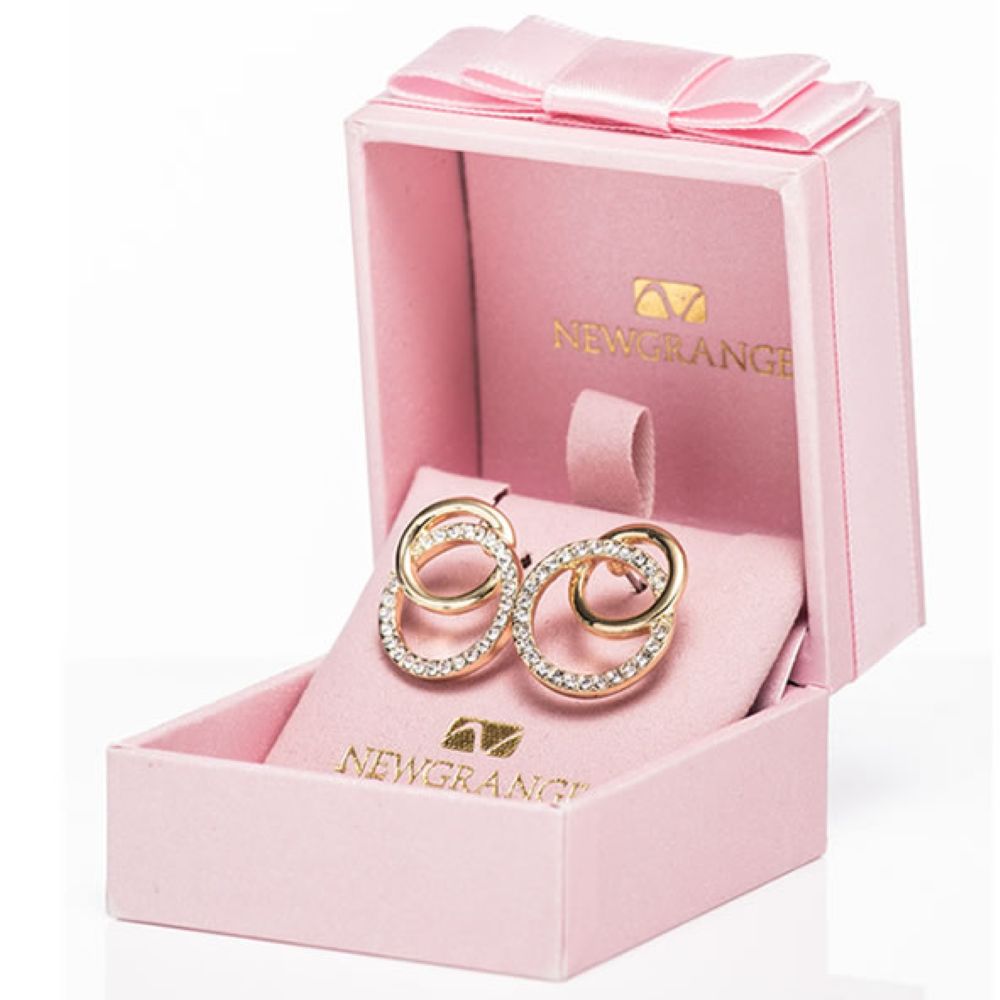Gold Diamante Loop Earrings - Image 2
