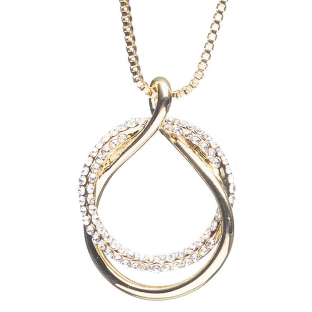 gold diamante loop pendant