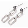 silver square diamond earrings