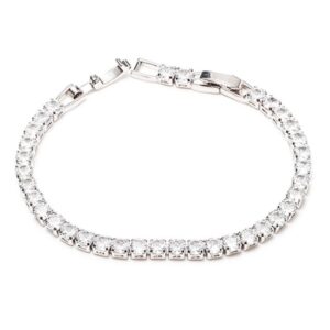 silver tennis diamond bracelet