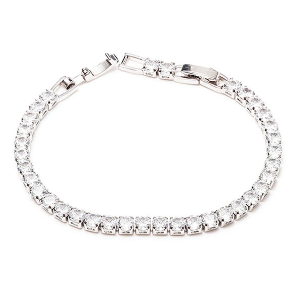 silver tennis diamond bracelet