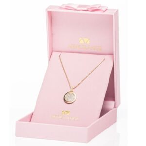 gold diamante round pendant