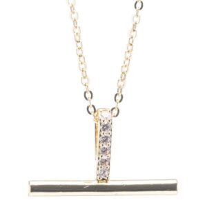 gold t bar pendant