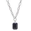 silver geometric black pendant