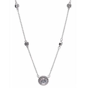 yellow gold circular round cut diamond pendant