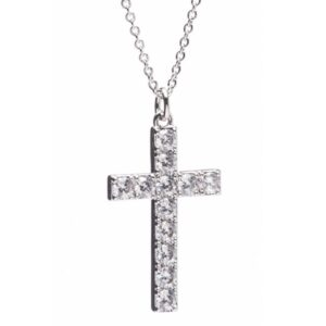 silver diamond cross