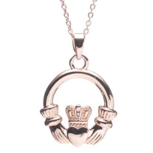 newgrange rosegold cladagh pendant