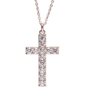 newgrange rosegold diamond cross