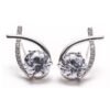 silver cross diamond earrings pair