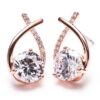 rosegold cross diamond earrings pair