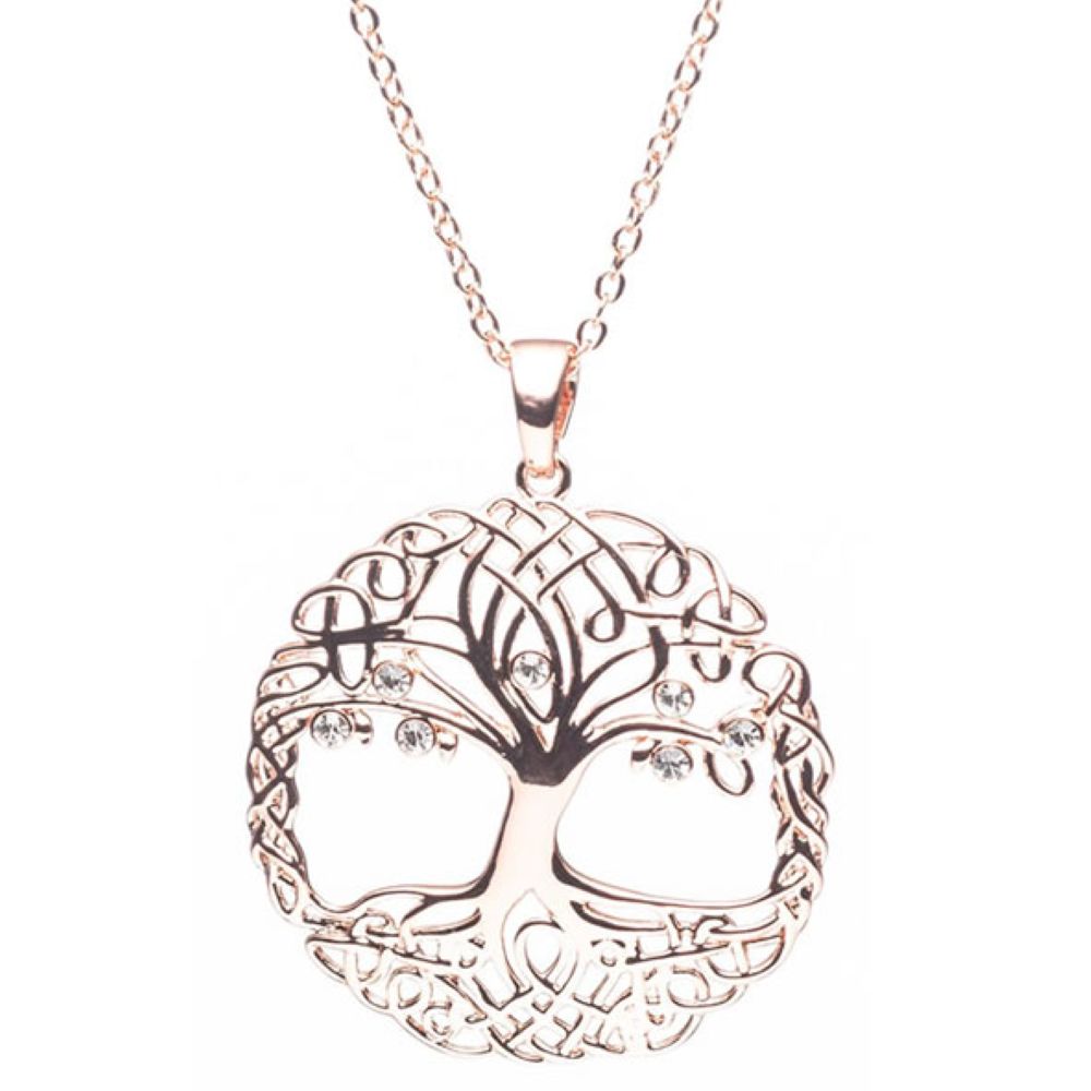 rosegold large tree of life pendant