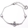 silver cladagh white stone bracelet