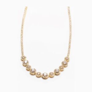 yellow gold diamond cluster pendant